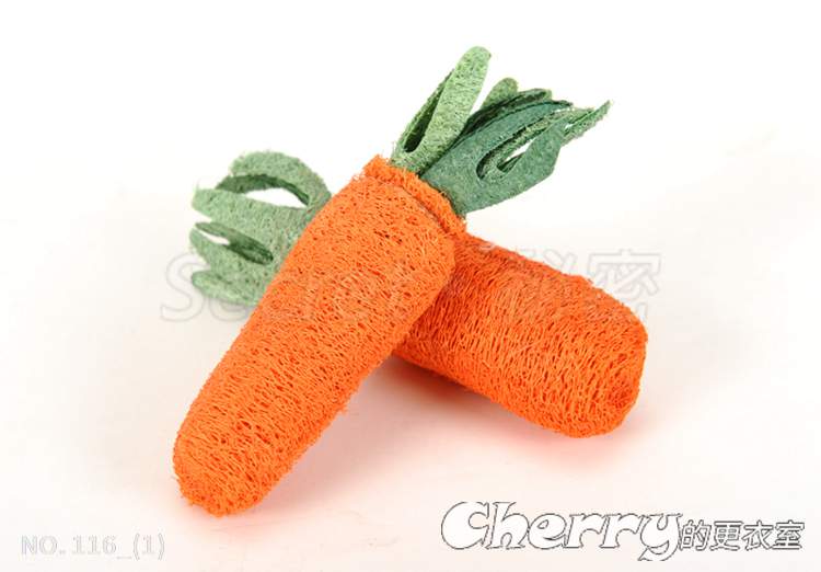 寵物玩具 天然植物絲瓜纖維胡蘿蔔 磨牙潔齒除口臭抗憂鬱 