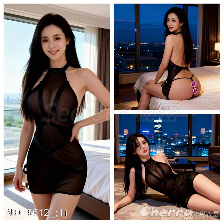 情趣櫻花辣妹內衣網紗綑綁帶嚕嚕米角色扮演睡衣動漫遊戲滾床單透視美背鹹豬手舒華露臀連體制服連身裙