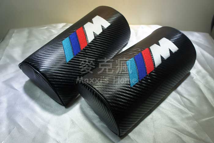 BMW寶馬 M power汽車座椅Carbon碳纖維紋靠枕頭枕一對